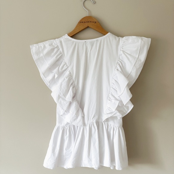 Lulus In A Ruffle White Ruffled Hook and Eye Top - Picture 4 of 7